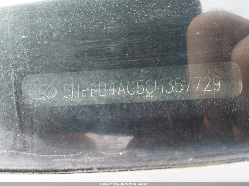 5NPEB4AC5CH357729 2012 HYUNDAI SONATA photo no. 9