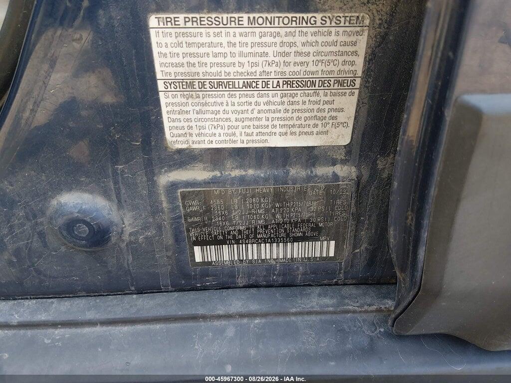 4S4BRCAC1A1335560 2010 SUBARU OUTBACK photo no. 9