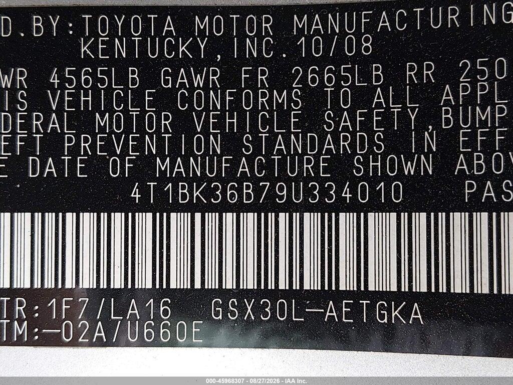 4T1BK36B79U334010 2009 TOYOTA AVALON photo no. 9