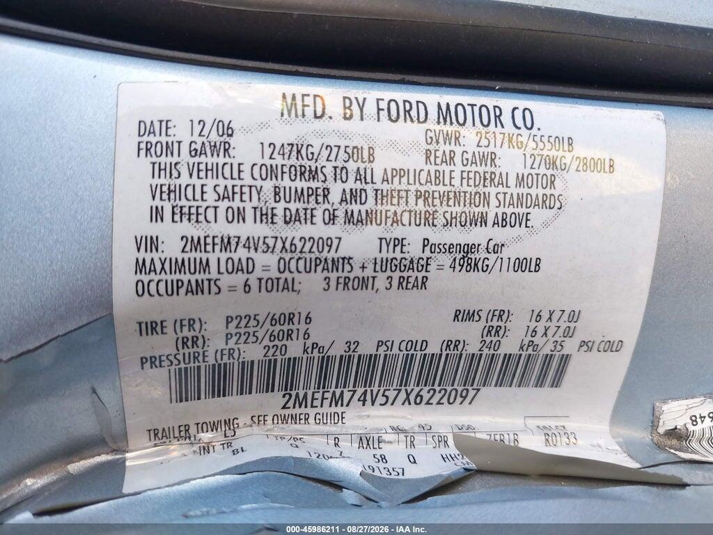 2MEFM74V57X622097 2007 MERCURY GRAND MARQUIS photo no. 9