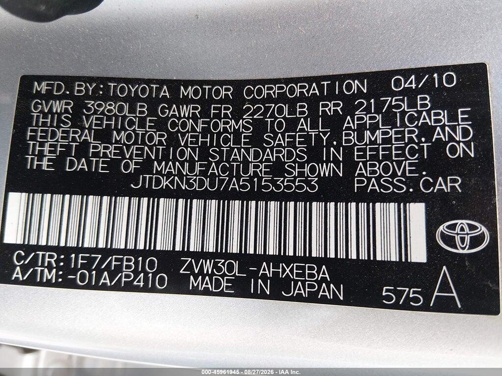 JTDKN3DU7A5153553 2010 TOYOTA PRIUS photo no. 9