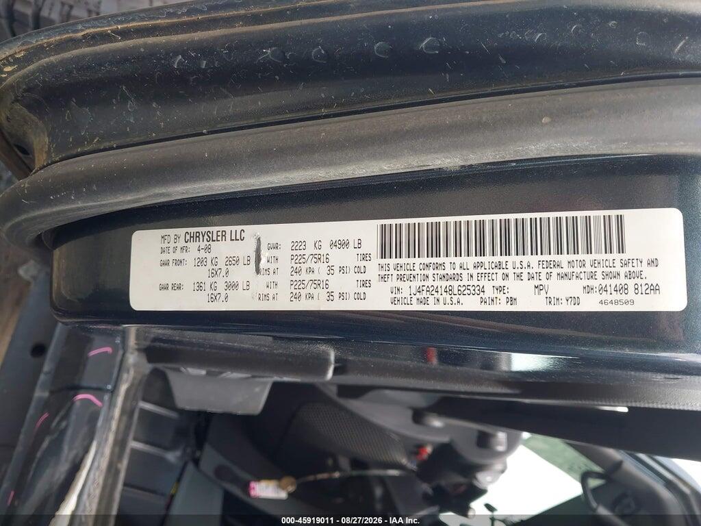 1J4FA24148L625334 2008 JEEP WRANGLER photo no. 9