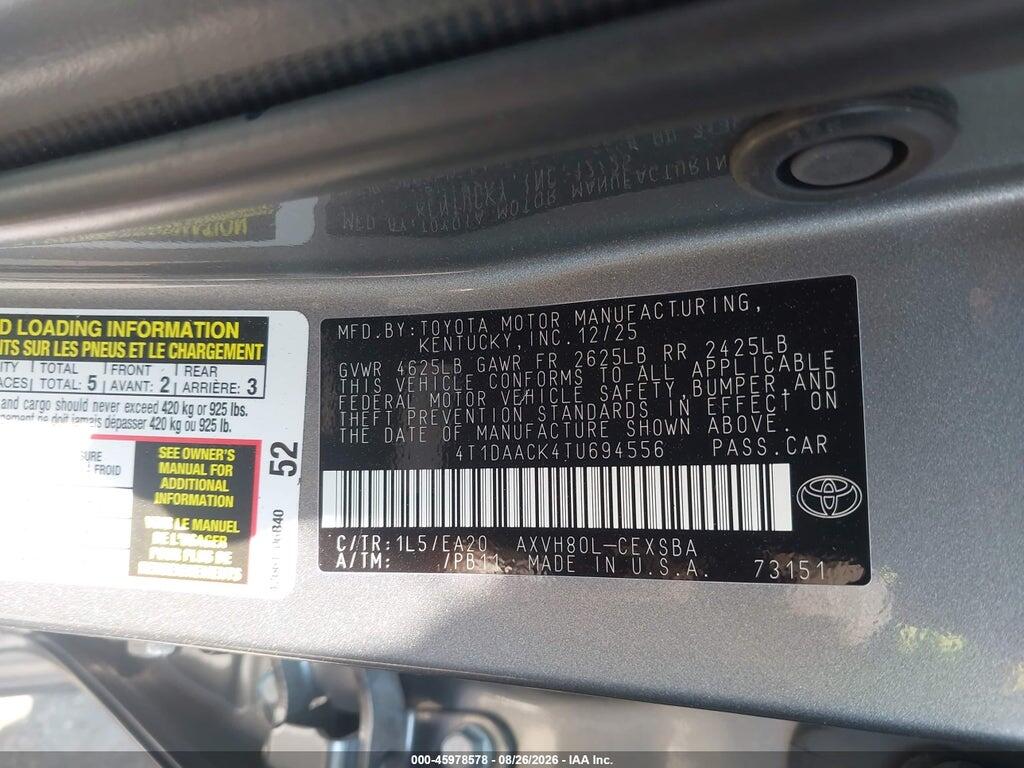 4T1DAACK4TU694556 2026 TOYOTA CAMRY photo no. 9