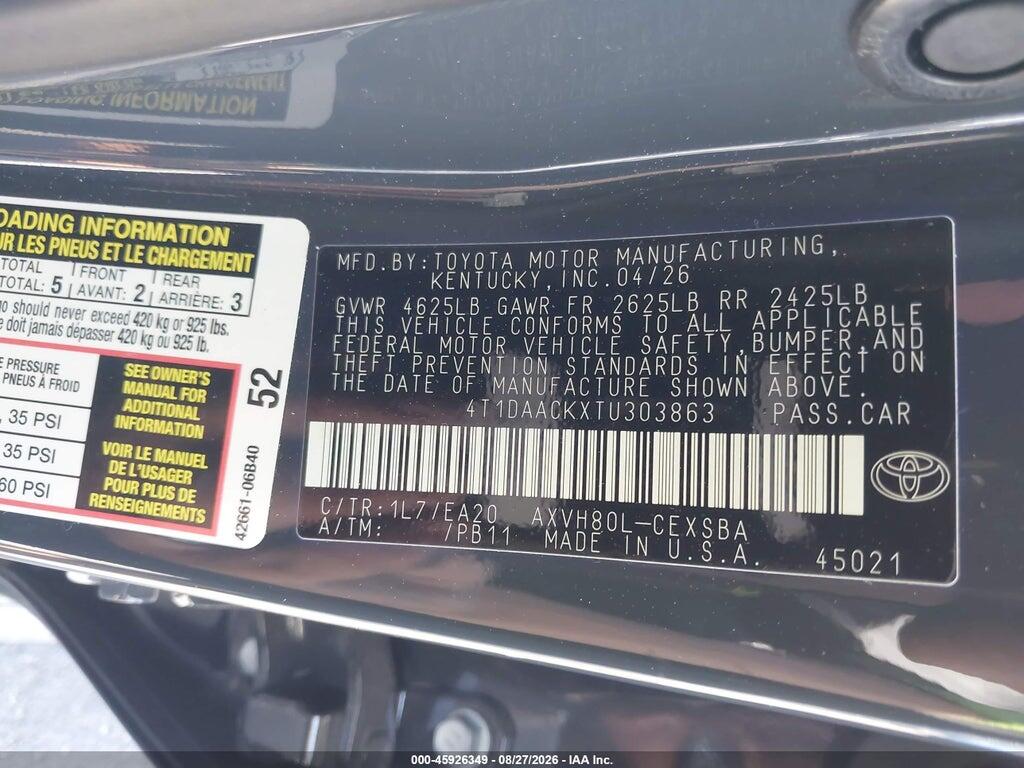 4T1DAACKXTU303863 2026 TOYOTA CAMRY photo no. 9