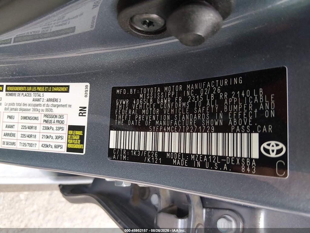 5YFP4MCE7TP271729 2026 TOYOTA COROLLA photo no. 9