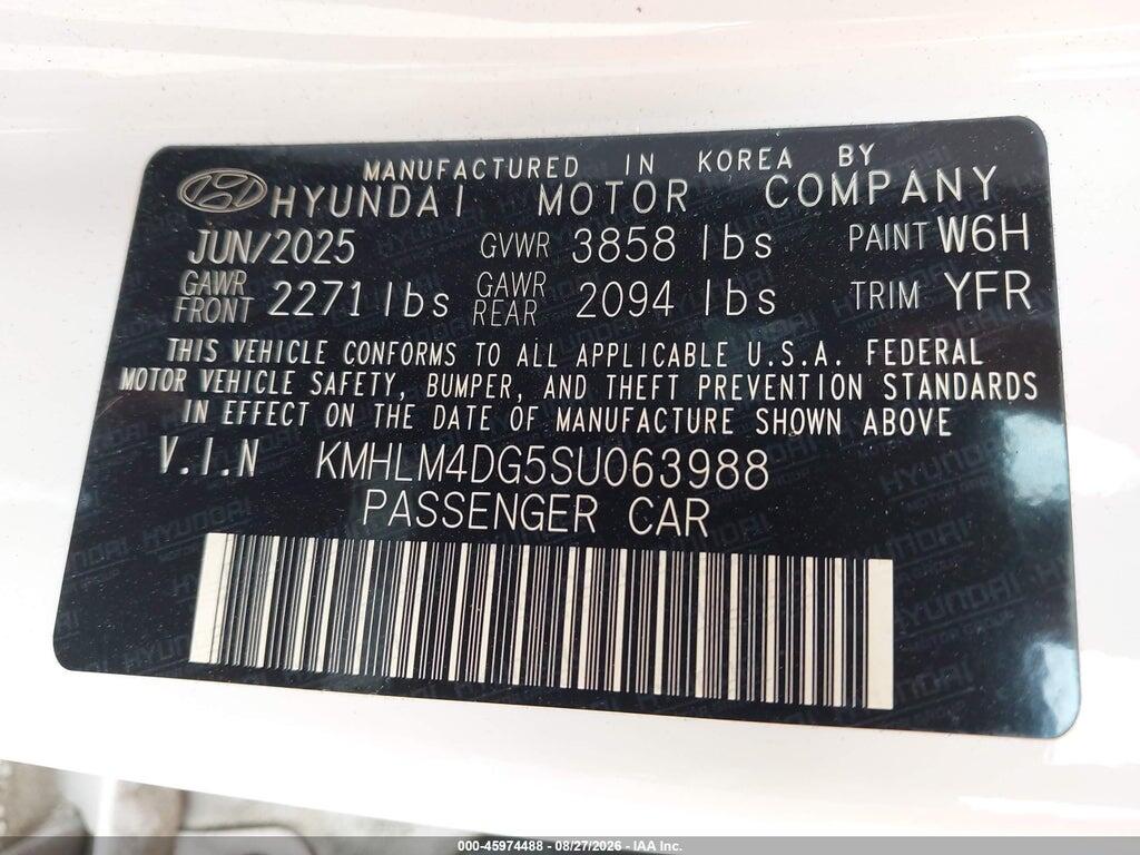 KMHLM4DG5SU063988 2025 HYUNDAI ELANTRA photo no. 9