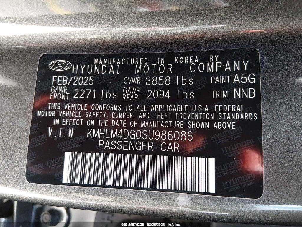 KMHLM4DG0SU986086 2025 HYUNDAI ELANTRA photo no. 9