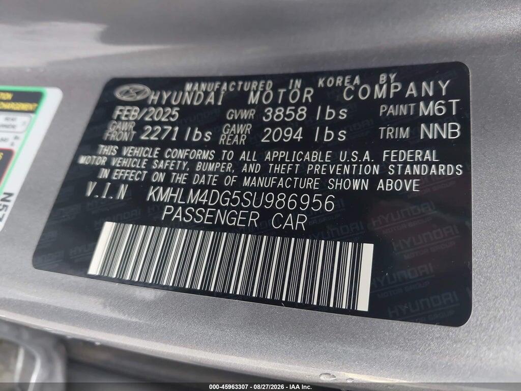 KMHLM4DG5SU986956 2025 HYUNDAI ELANTRA photo no. 9