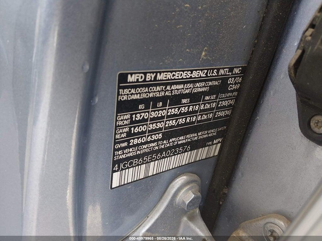 4JGCB65E56A023576 2006 MERCEDES-BENZ R 350 photo no. 9