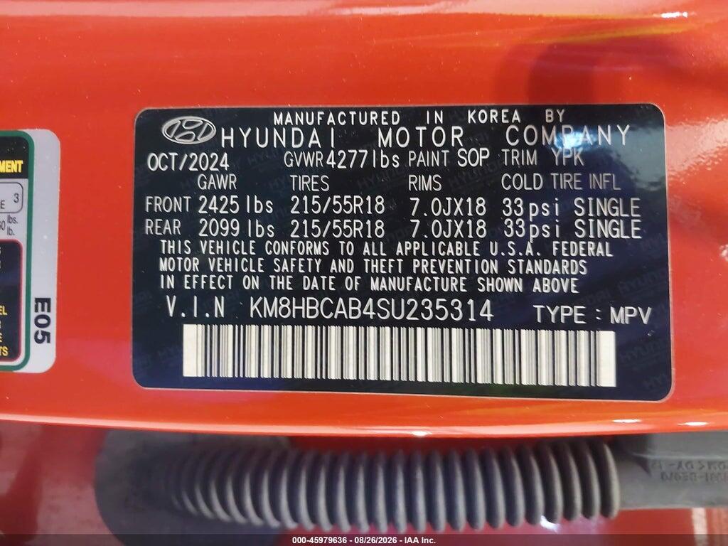 KM8HBCAB4SU235314 2025 HYUNDAI KONA photo no. 9