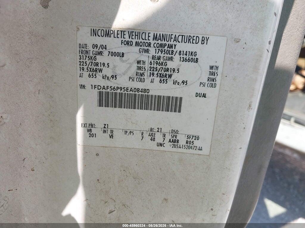 1FDAF56P95EA08480 2005 FORD F-550 photo no. 8