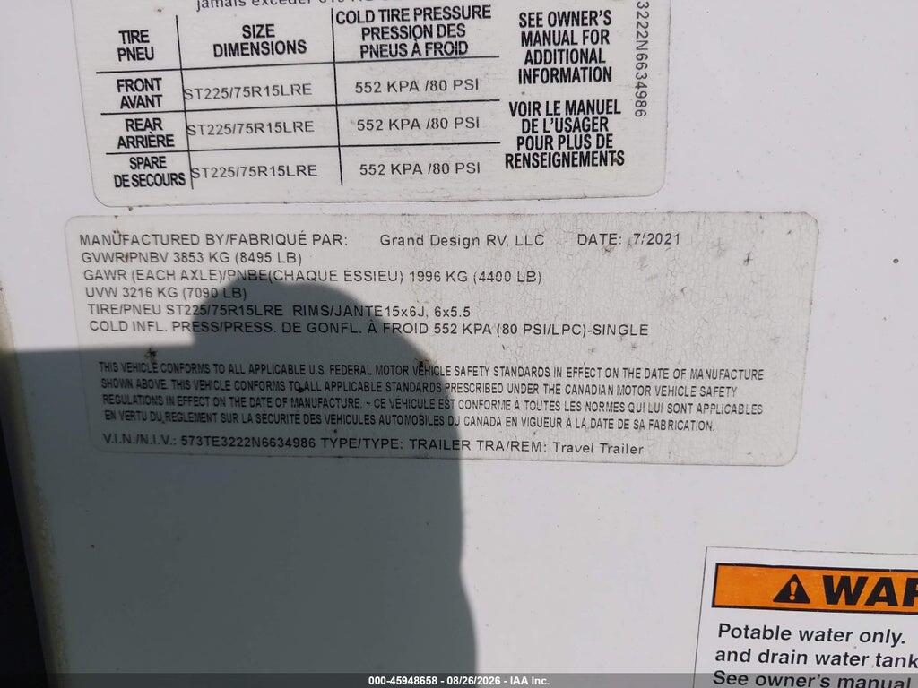 573TE3222N6634986 2022 GRAND DESIGN OTHER photo no. 9