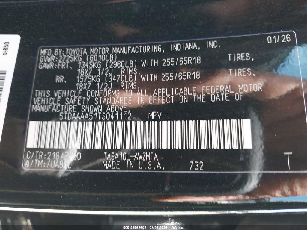 5TDAAAA51TS041112 2026 TOYOTA GRAND HIGHLANDER photo no. 9