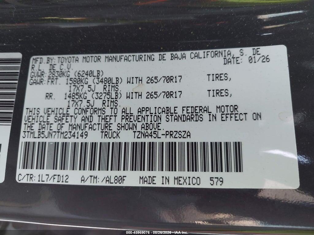 3TMLB5JN7TM234149 2026 TOYOTA TACOMA photo no. 9