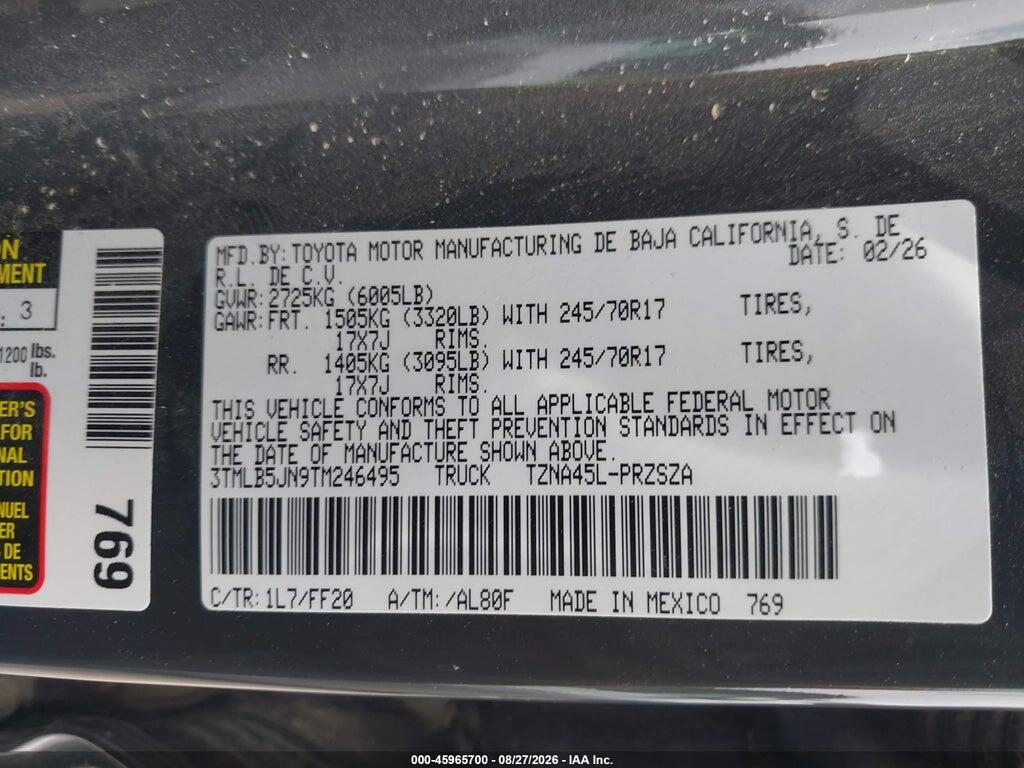 3TMLB5JN9TM246495 2026 TOYOTA TACOMA photo no. 9
