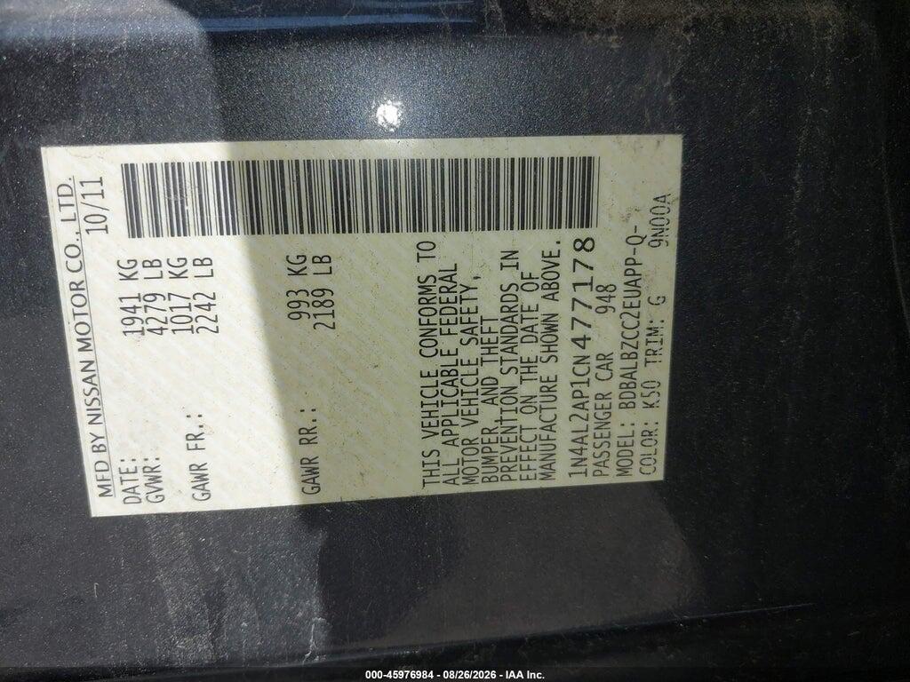 1N4AL2AP1CN477178 2012 NISSAN ALTIMA photo no. 9