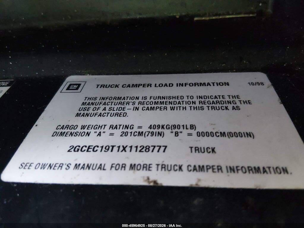 2GCEC19T1X1128777 1999 CHEVROLET SILVERADO 1500 photo no. 9