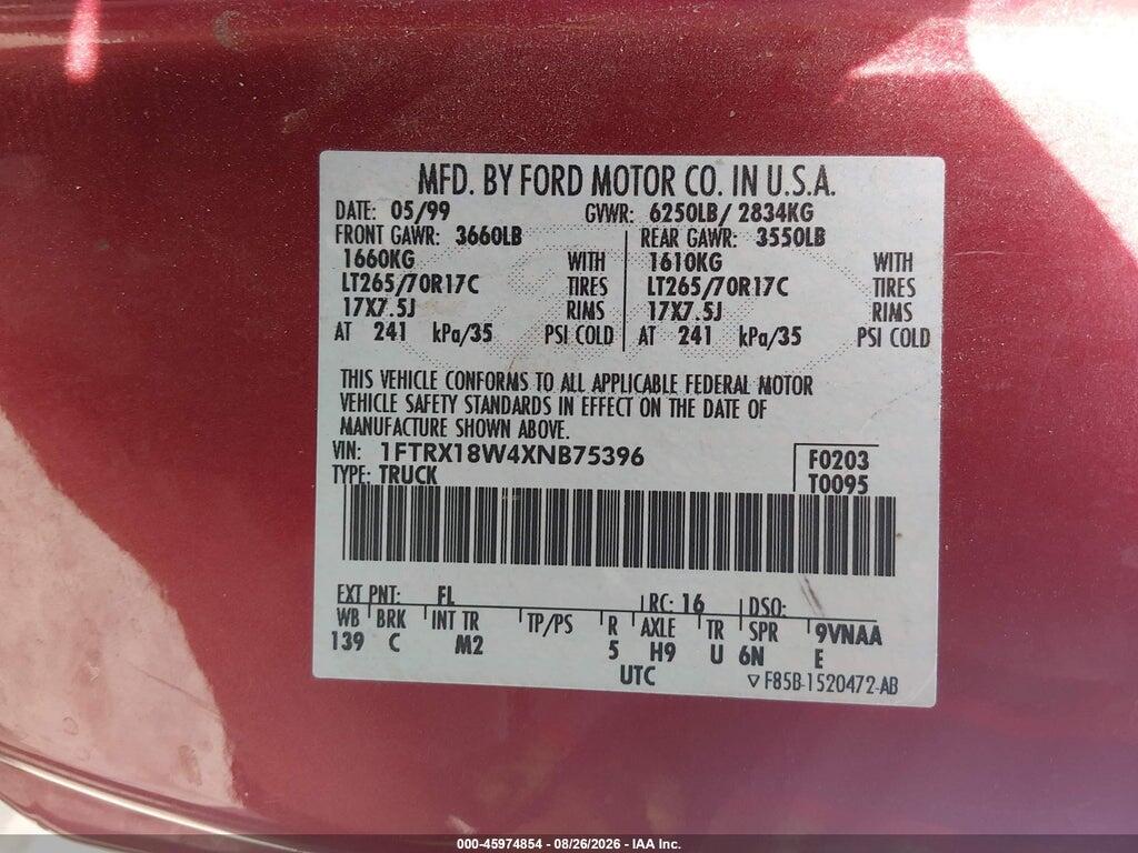1FTRX18W4XNB75396 1999 FORD F-150 photo no. 9