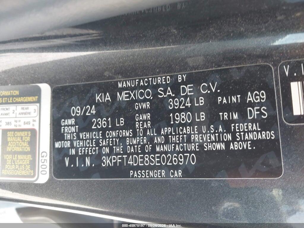3KPFT4DE8SE026970 2025 KIA K4 photo no. 9