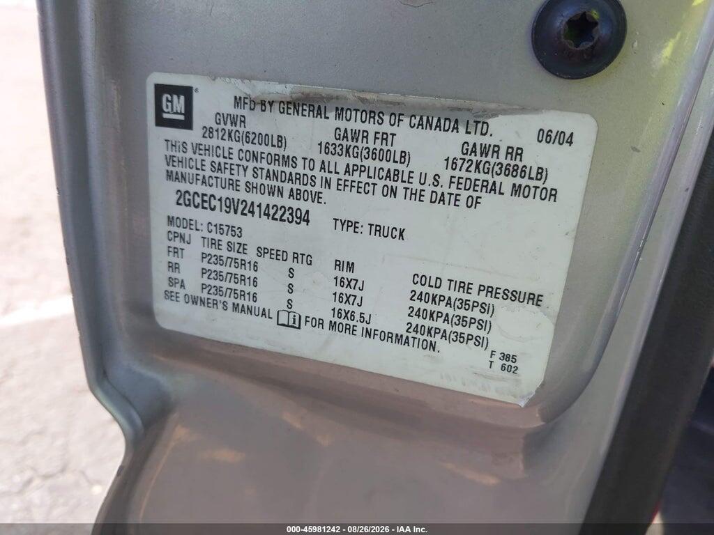 2GCEC19V241422394 2004 CHEVROLET SILVERADO 1500 photo no. 9