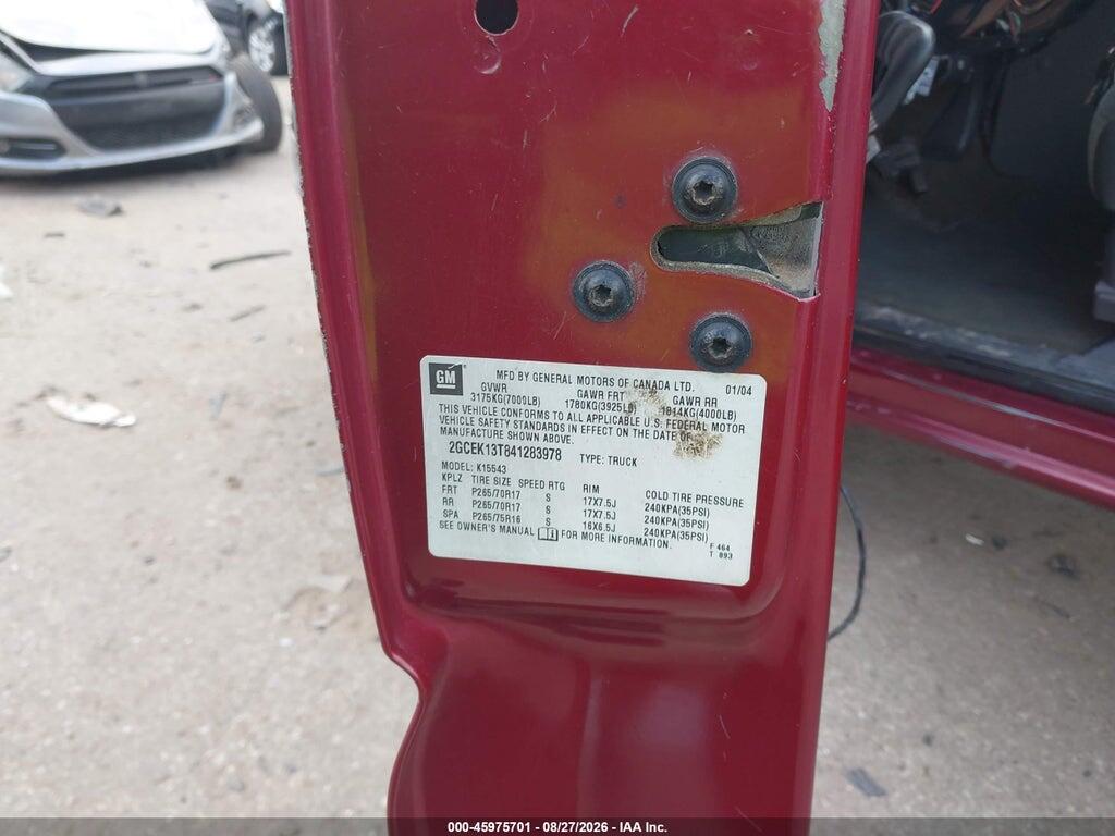2GCEK13T841283978 2004 CHEVROLET SILVERADO 1500 photo no. 9