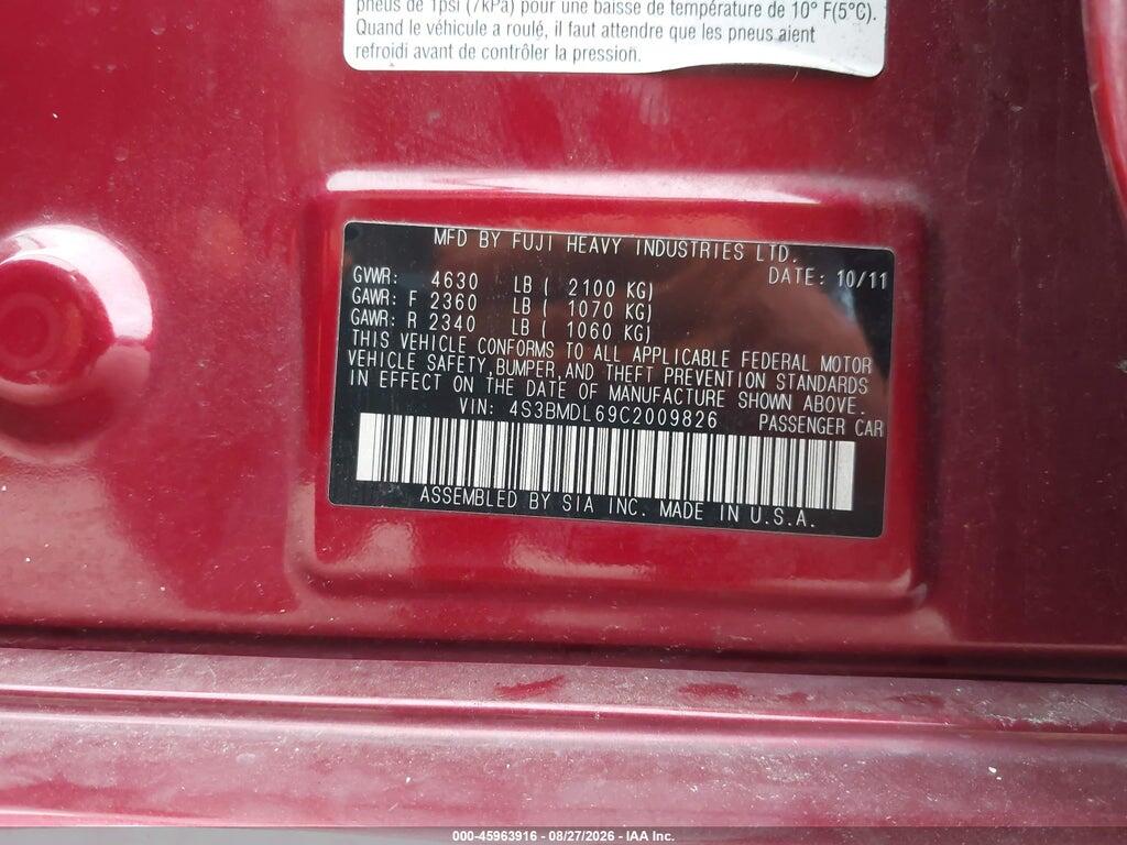 4S3BMDL69C2009826 2012 SUBARU LEGACY photo no. 9