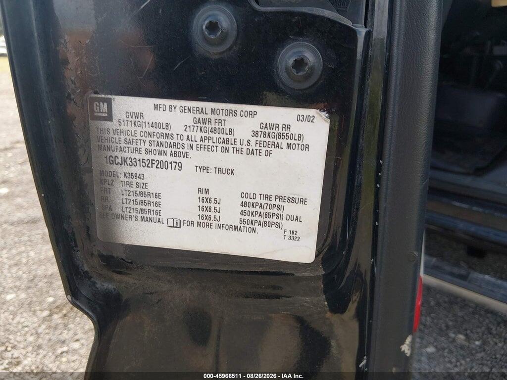 1GCJK33152F200179 2002 CHEVROLET SILVERADO 3500 photo no. 8