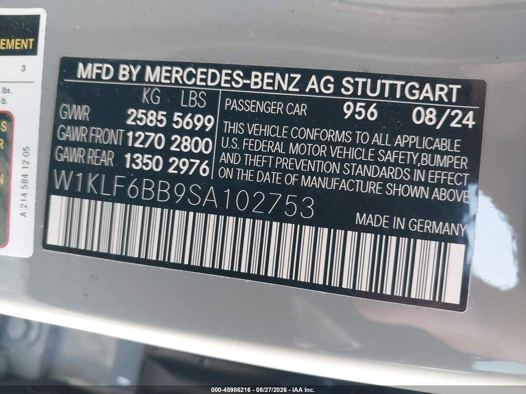 W1KLF6BB9SA102753 2025 MERCEDES-BENZ E 450 photo no. 9
