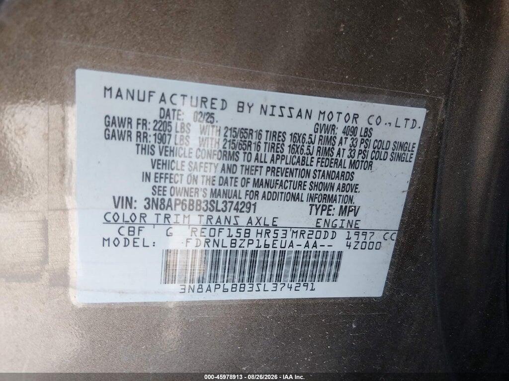 3N8AP6BB3SL374291 2025 NISSAN KICKS photo no. 9