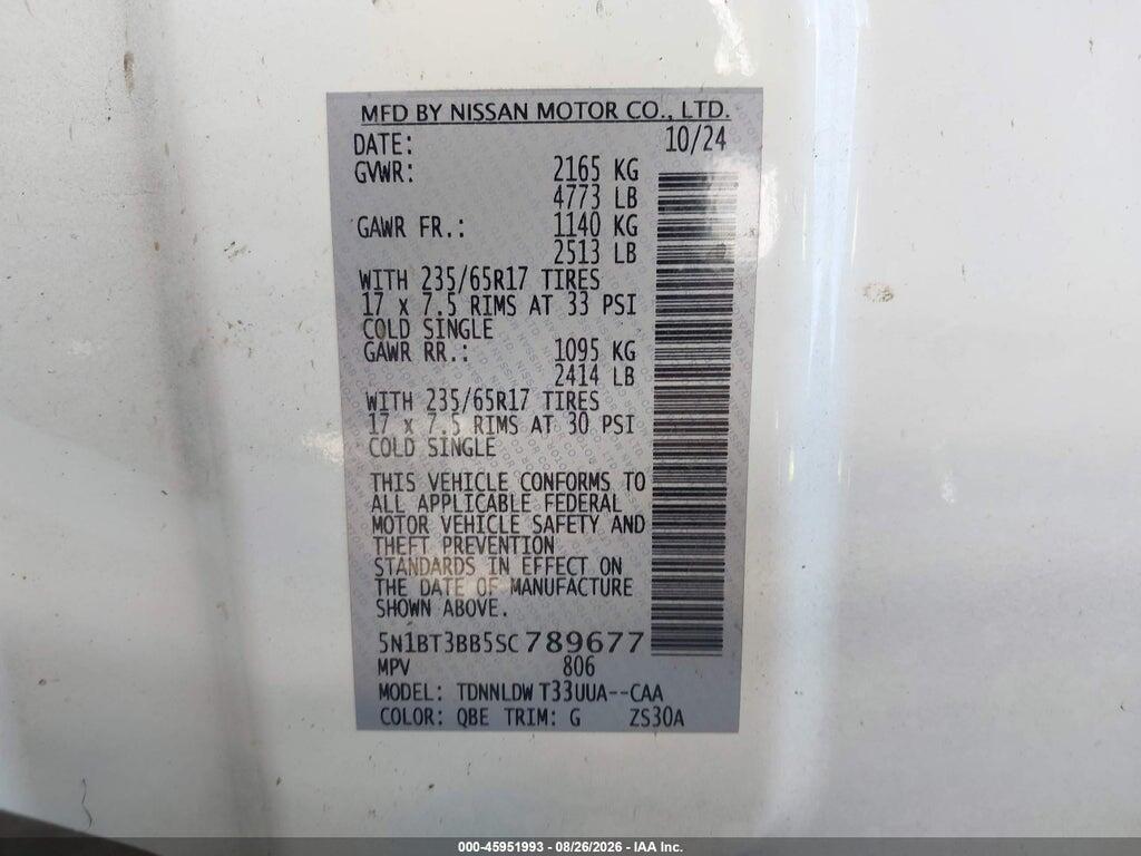 5N1BT3BB5SC789677 2025 NISSAN ROGUE photo no. 9