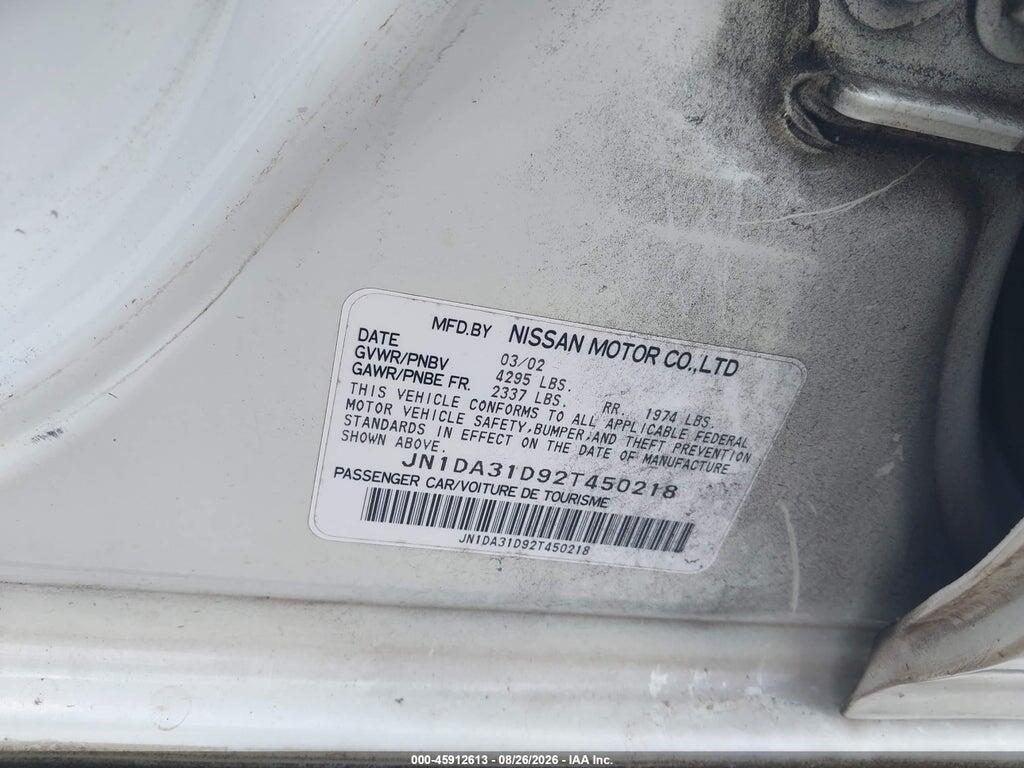JN1DA31D92T450218 2002 NISSAN MAXIMA photo no. 9