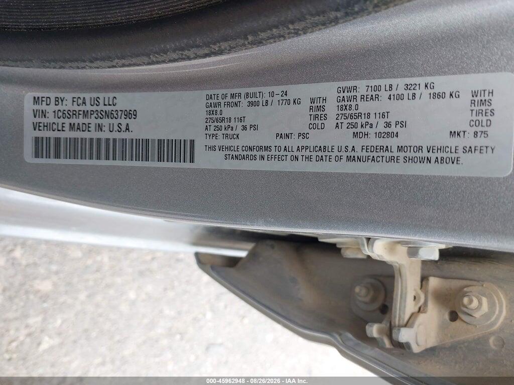 1C6SRFMP3SN637969 2025 RAM 1500 photo no. 4