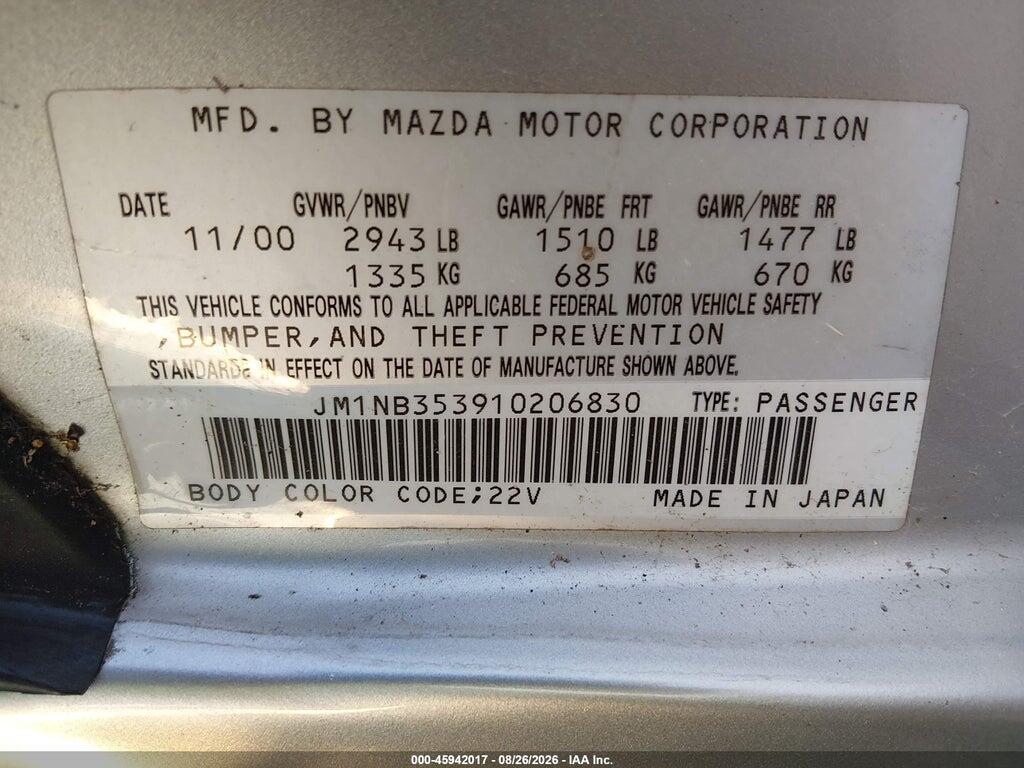 JM1NB353910206830 2001 MAZDA MX-5 MIATA photo no. 9