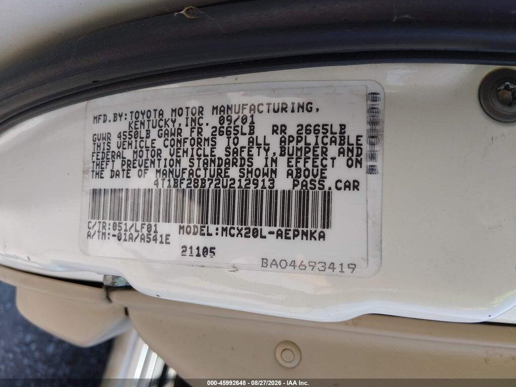 4T1BF28B72U212913 2002 TOYOTA AVALON photo no. 9