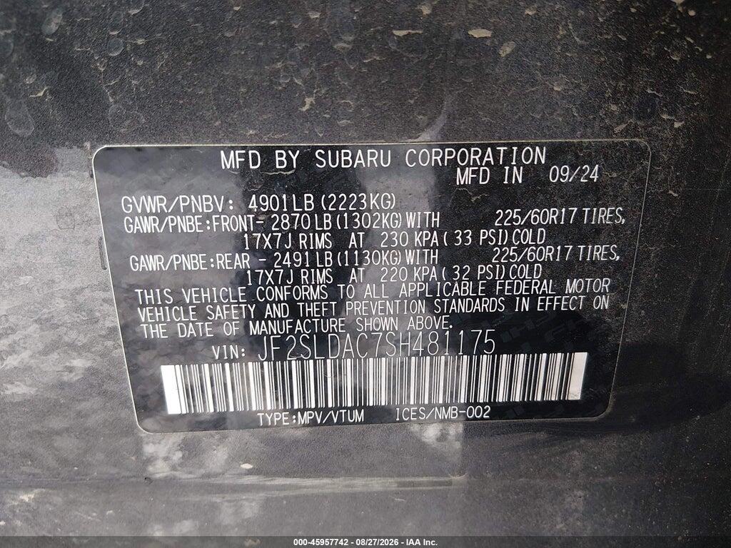 JF2SLDAC7SH481175 2025 SUBARU FORESTER photo no. 9