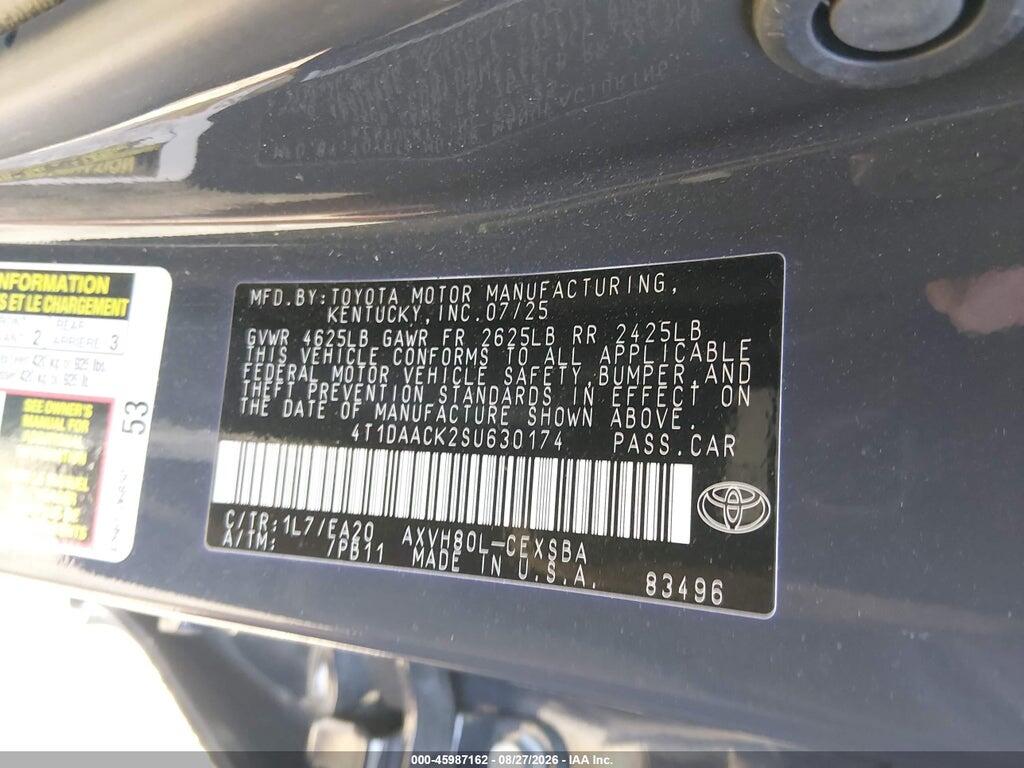 4T1DAACK2SU630174 2025 TOYOTA CAMRY photo no. 9