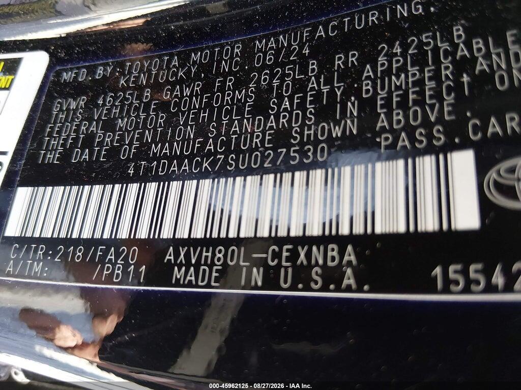 4T1DAACK7SU027530 2025 TOYOTA CAMRY photo no. 9