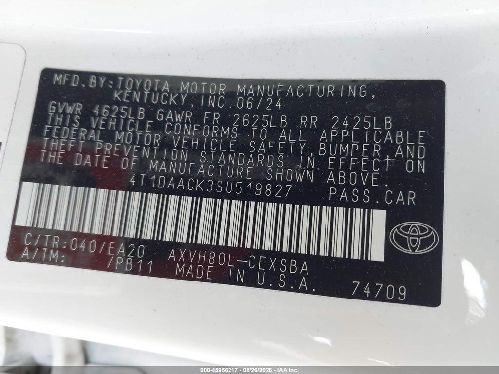 4T1DAACK3SU519827 2025 TOYOTA CAMRY photo no. 9