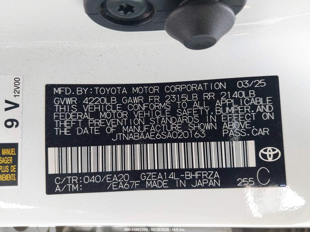 JTNABAAE6SA020163 2025 TOYOTA GR COROLLA photo no. 9