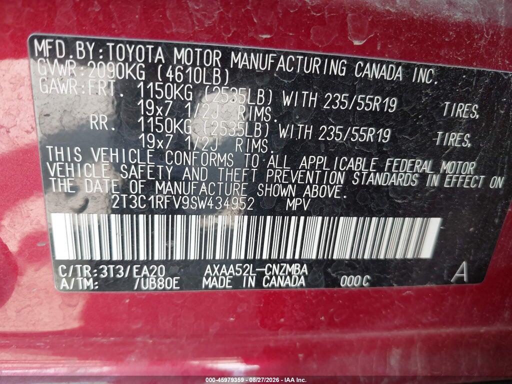 2T3C1RFV9SW434952 2025 TOYOTA RAV4 photo no. 9