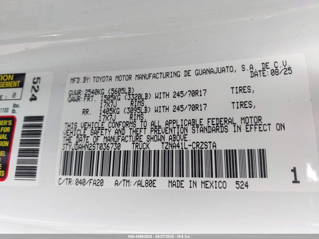 3TYJDAHN2ST036730 2025 TOYOTA TACOMA photo no. 9