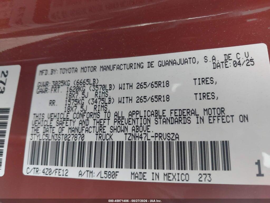 3TYLC5LN3ST027870 2025 TOYOTA TACOMA HYBRID photo no. 9