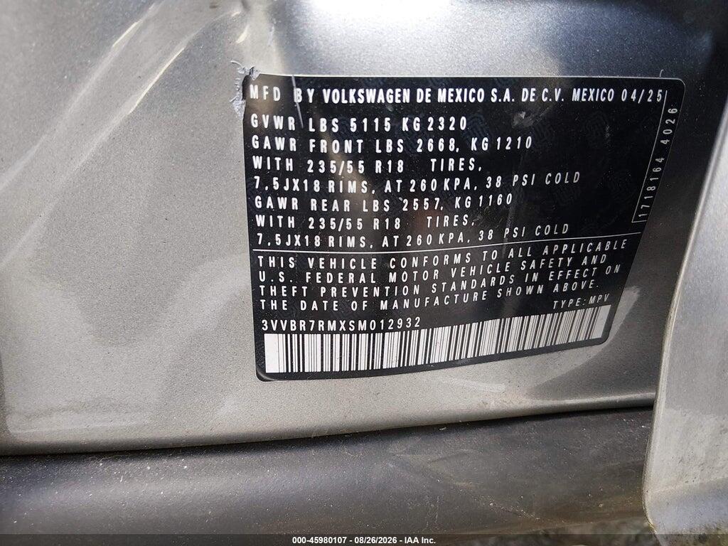 3VVBR7RMXSM012932 2025 VOLKSWAGEN TIGUAN photo no. 9