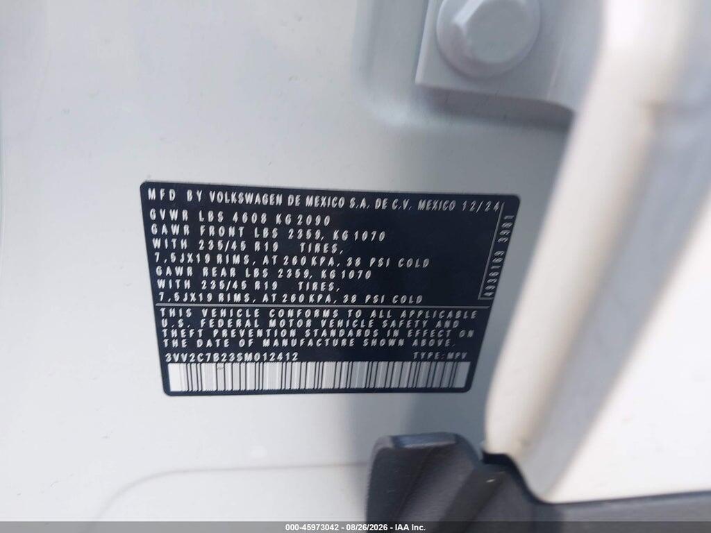 3VV2C7B23SM012412 2025 VOLKSWAGEN TAOS photo no. 9