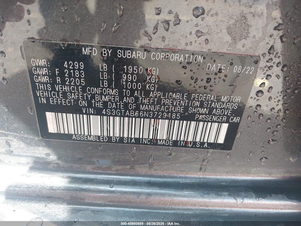 4S3GTAB66N3729185 2022 SUBARU IMPREZA photo no. 9