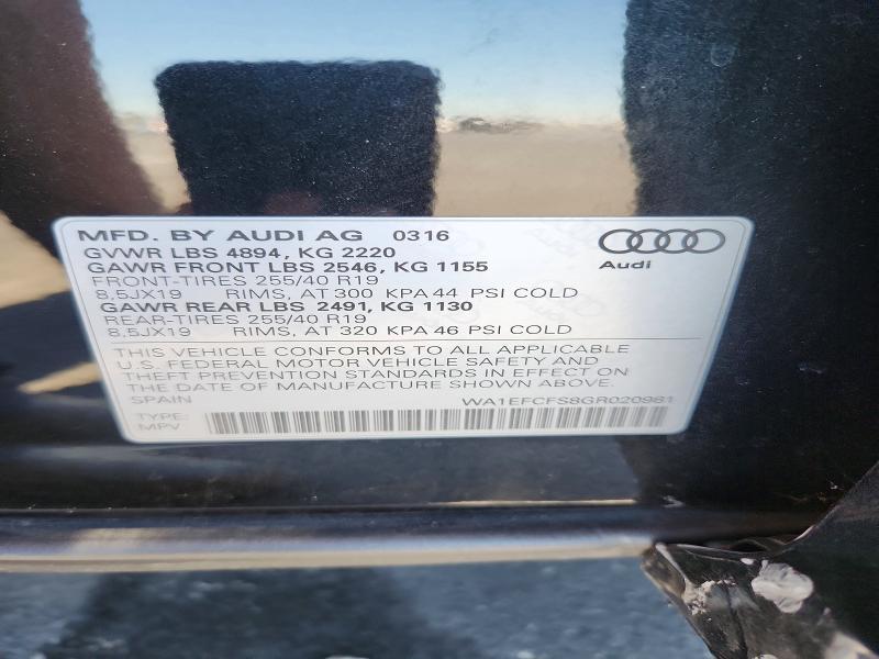 WA1EFCFS8GR020981 2016 AUDI Q3 photo no. 12