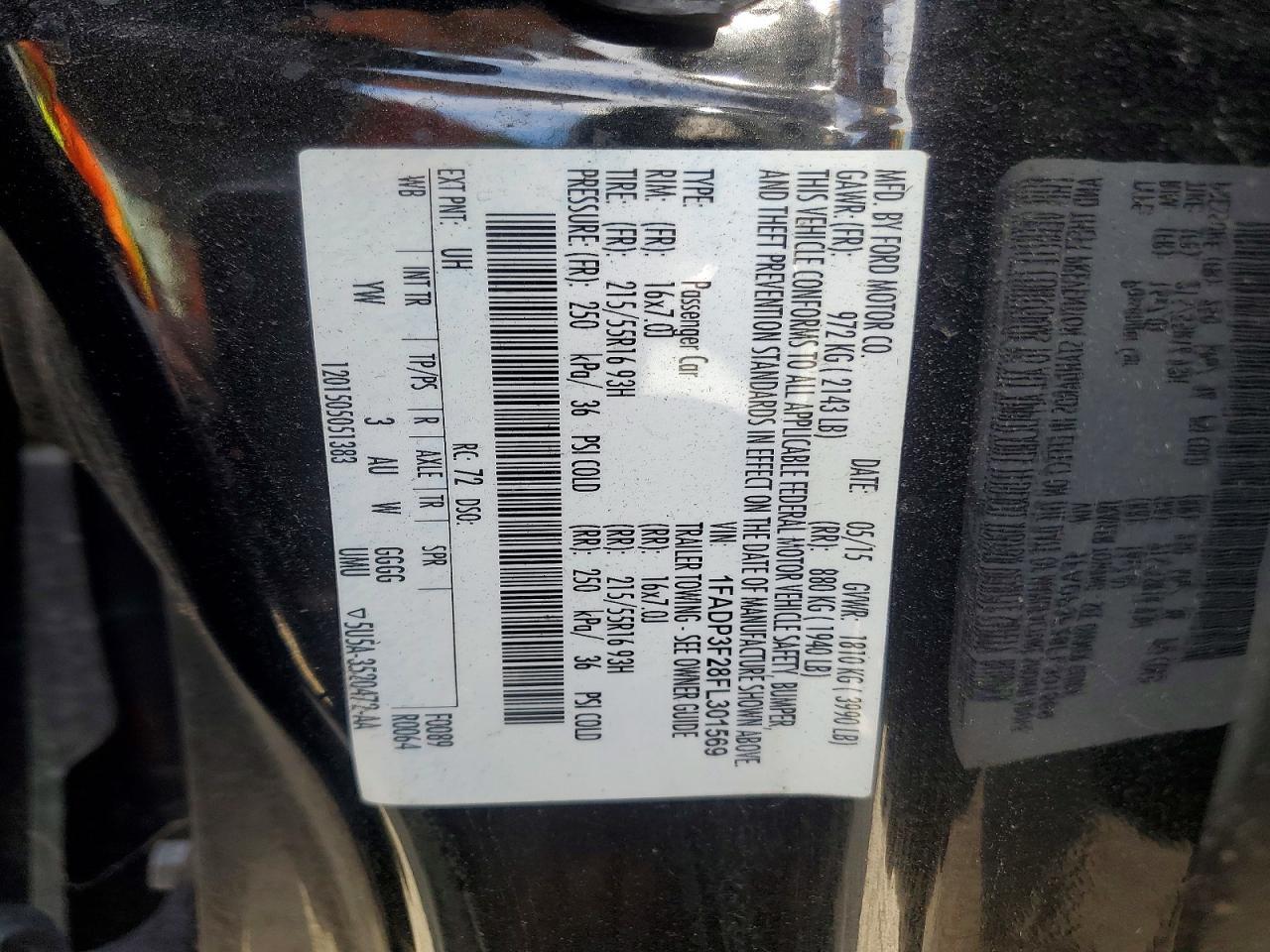 1FADP3F28FL301569 2015 FORD FOCUS photo no. 12