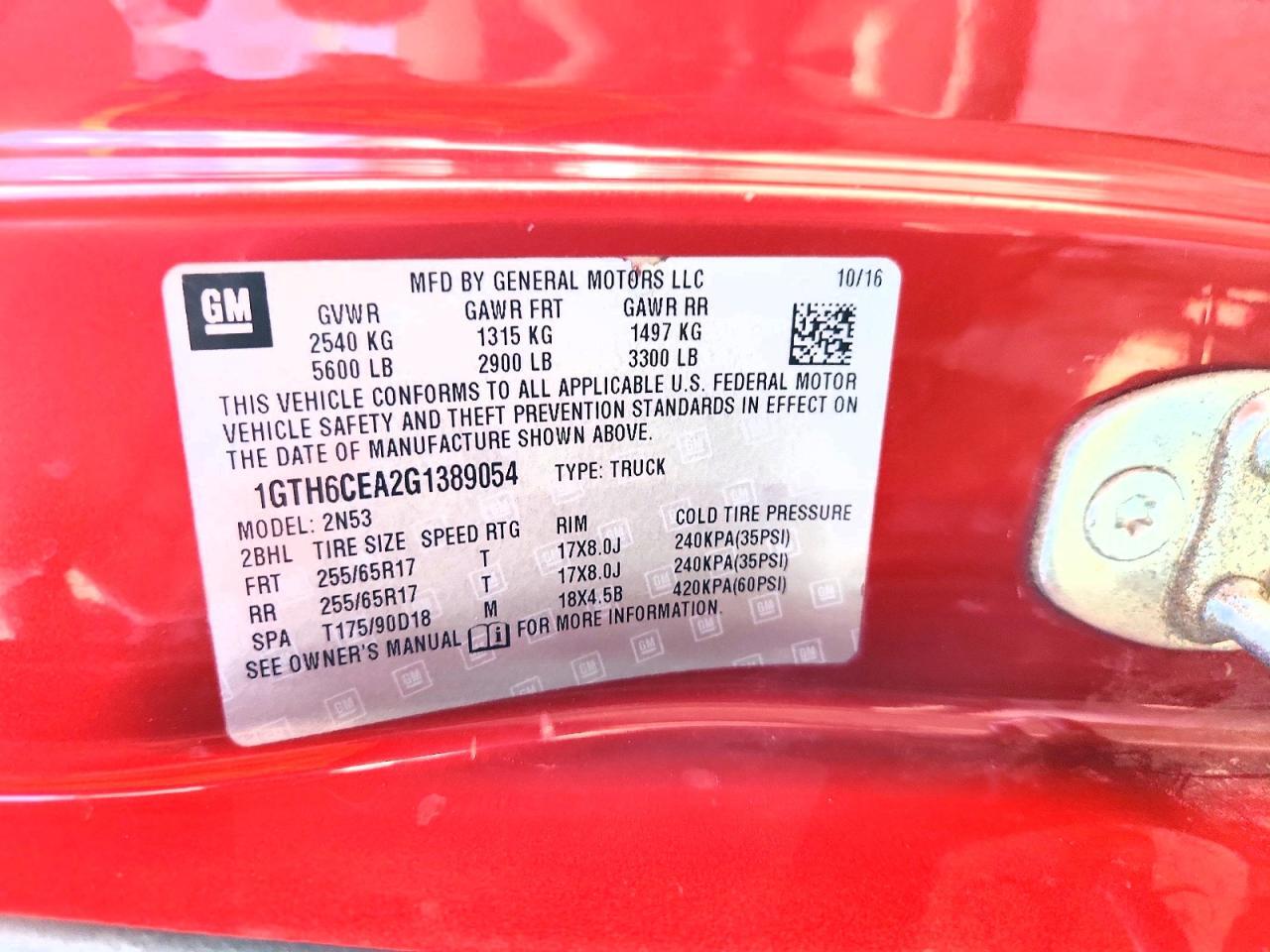 1GTH6CEA2G1389054 2016 GMC CANYON photo no. 12