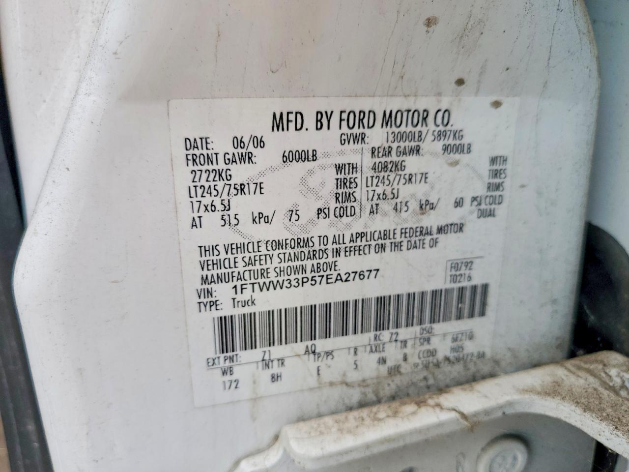1FTWW33P57EA27677 2007 FORD F350 photo no. 12