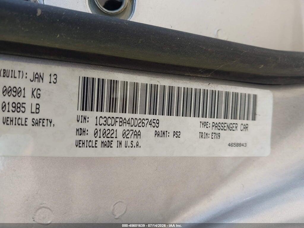 1C3CDFBA4DD267459 2013 DODGE DART photo no. 9